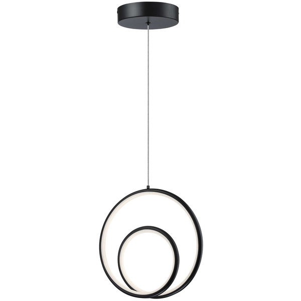 20 Wattage Pendant, Metal Black With White Silicone Diffuser GBL-1222LEDP-MB By Dainolite