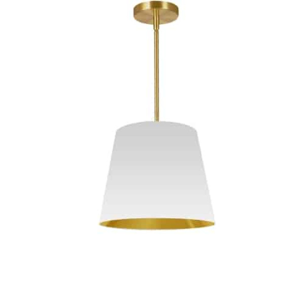 1 Light Oversized Drum Pendant Small, White/Gold Shade ODR-S-692 By Dainolite