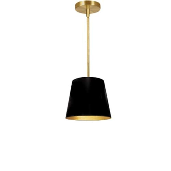 1 Light Oversized Drum Pendant X-Small, Black/Gold Shade ODR-XS-698 By Dainolite