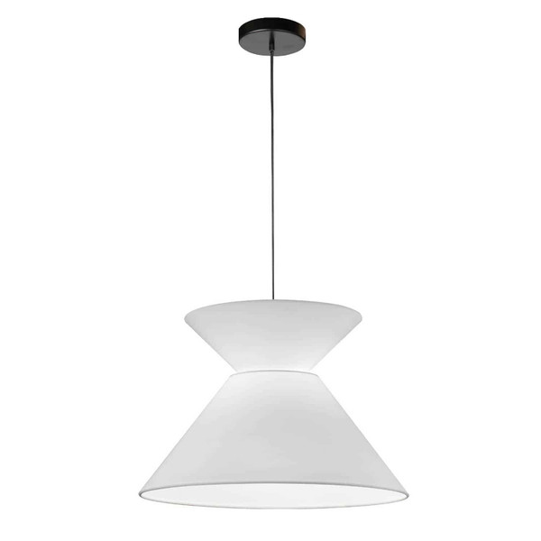 1 Light Patricia Pendant, Jtone White Shade, Black PAT-181P-BK-790 By Dainolite