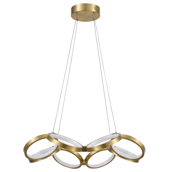 64 Wattage Chandelier, Aged Brass With White Silicone Diffuser PHO-2564LEDC-AGB By Dainolite