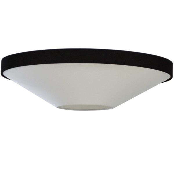 4 Light Incandescent Flush Mount, Metal Black With Black & White Shade PIA-343FH-MB-BW By Dainolite