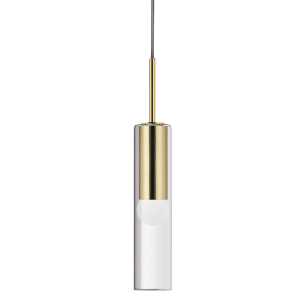 1 Light Incandescent Pendant, Aged Brass With Clear Glass PMR-171P-AGB By Dainolite