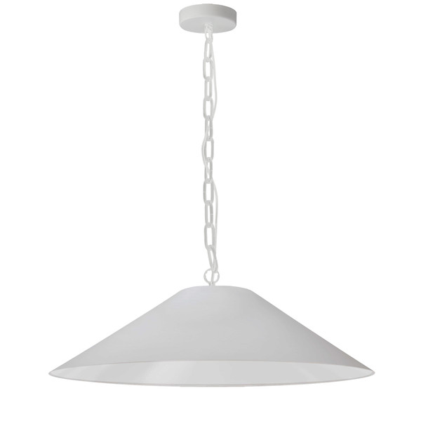 1 Light Incandescent Pendant, Metal White With White Shade PSY-L-MW-790 By Dainolite