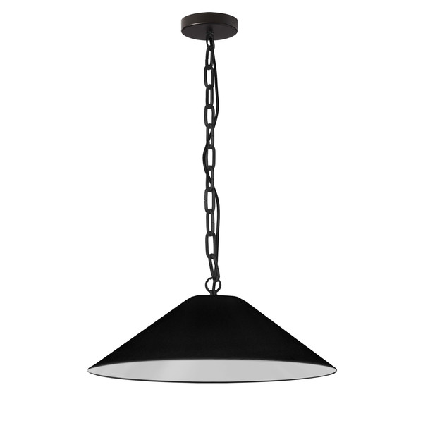 1 Light Incandescent Pendant, Metal Black With Black Shade PSY-M-MB-797 By Dainolite