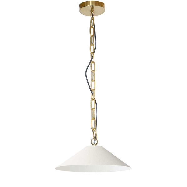 1 Light Incandescent Pendant, Aged Brass With Cream Shade PSY-S-AGB-720 By Dainolite