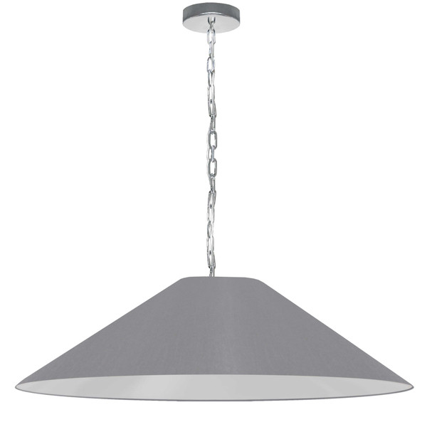 1 Light Incandescent Pendant, Polished Chrome With Grey Shade PSY-XL-PC-835 By Dainolite
