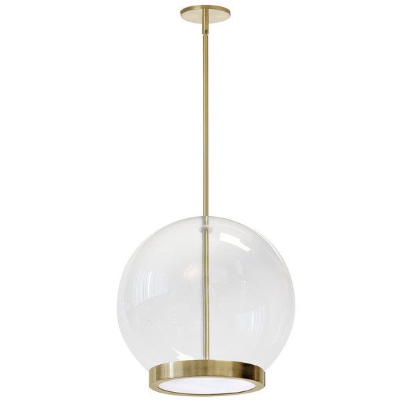 15 Wattage Pendant, Aged Brass With Clear Glass PTS-1215LEDP-AGB By Dainolite