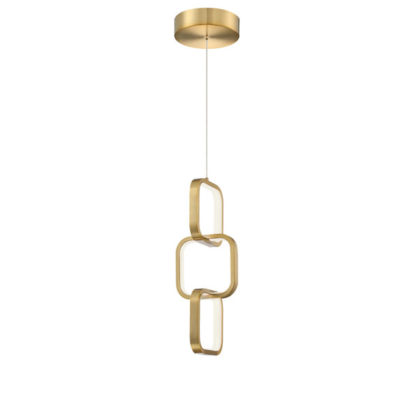 20 Wattage Pendant, Aged Brass With White Silicone Diffuser PTY-1522LEDP-AGB By Dainolite