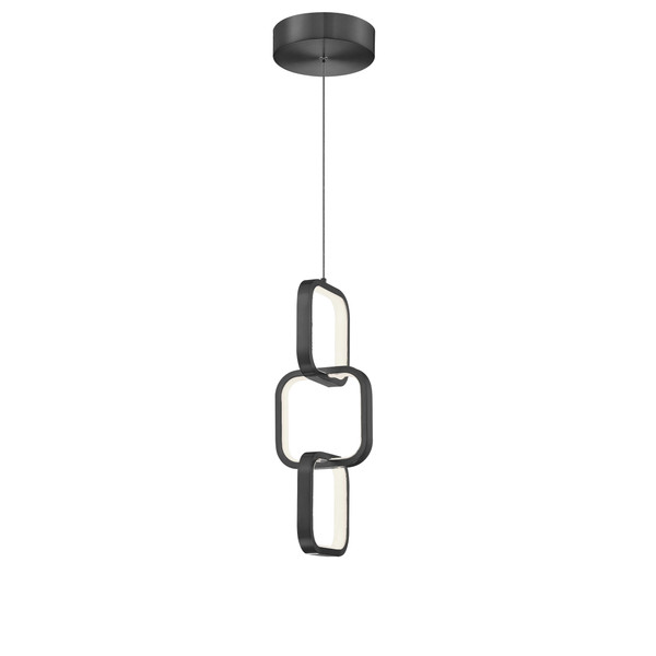 20 Wattage Pendant, Metal Black With White Silicone Diffuser PTY-1522LEDP-MB By Dainolite