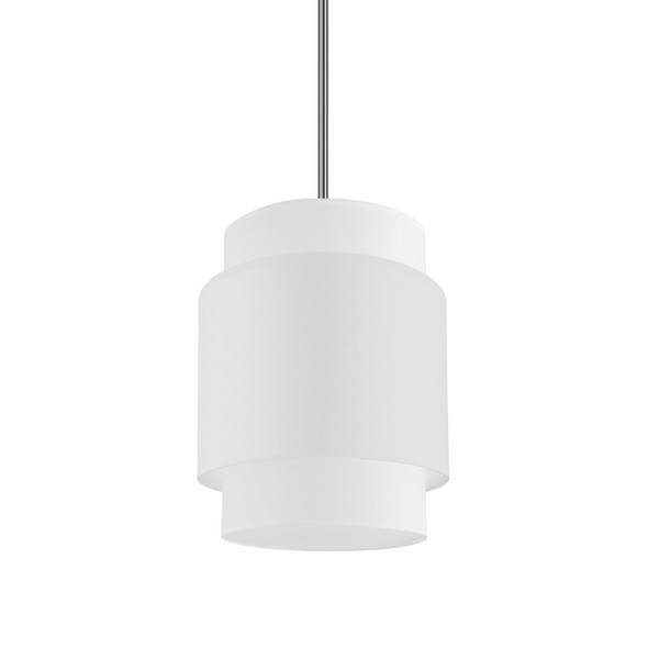 1 Light Incandescent Pendant, Polished Chrome With White Shade PYA-141P-PC-WH By Dainolite