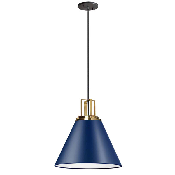 1 Light Incandescent Pendant, Cb With Aged Brass Accent SNS-141P-CB-AGB By Dainolite