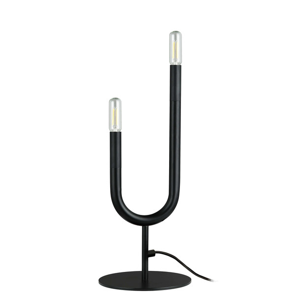 2 Light Incandescent Table Lamp, Metal Black WAN-172T-MB By Dainolite