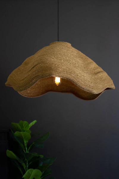 Kalalou NMP1191 Moon Grass Hanging Pendant Lamp - Scalloped Dome