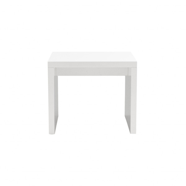 23.63" X 23.63" X 20.08" High Gloss White Lacquered Mdf Square Side Table 357510 By Homeroots