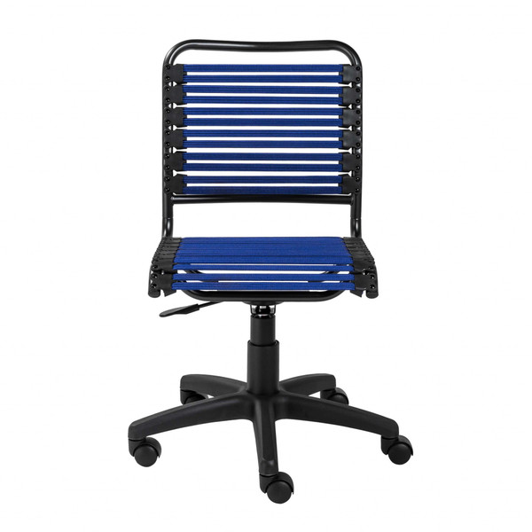 Blue Flat Bungie Cord Low Back Rolling Office Chair 357512 By Homeroots
