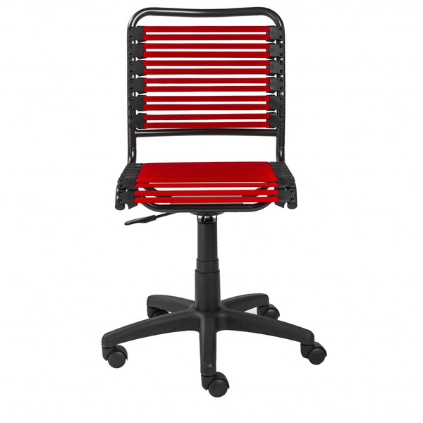 Red Flat Bungie Cord Low Back Rolling Office Chair 357515 By Homeroots
