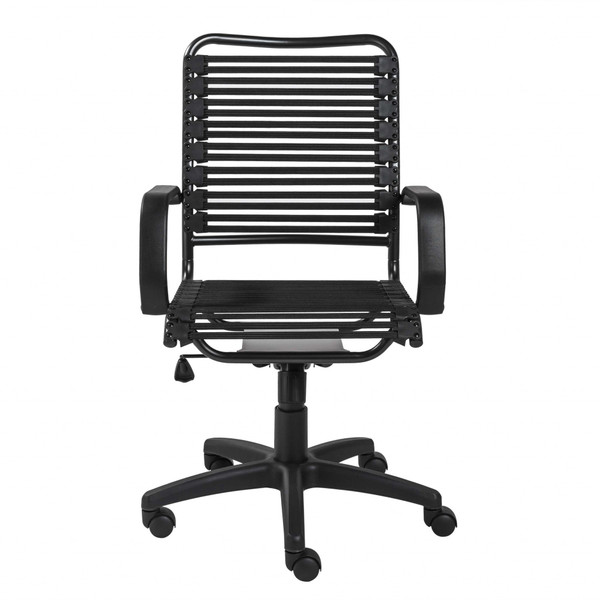23.04" X 25.6" X 41.74" Black Flat Bungie Cords High Back Office Chair With Graphite Black Frame And Base 357516 By Homeroots