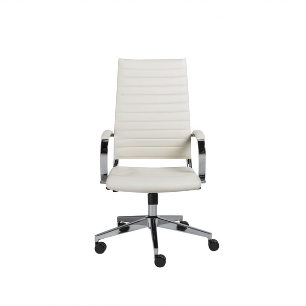 22.25" X 27.01" X 45.28" High Back Office Chair In White 370499 By Homeroots