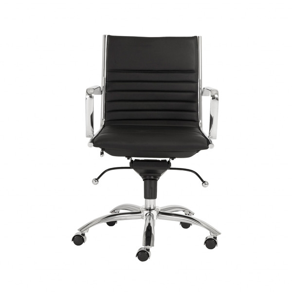 27.01" X 25.04" X 38" Low Back Office Chair In Black With Chromed Steel Base 370531 By Homeroots
