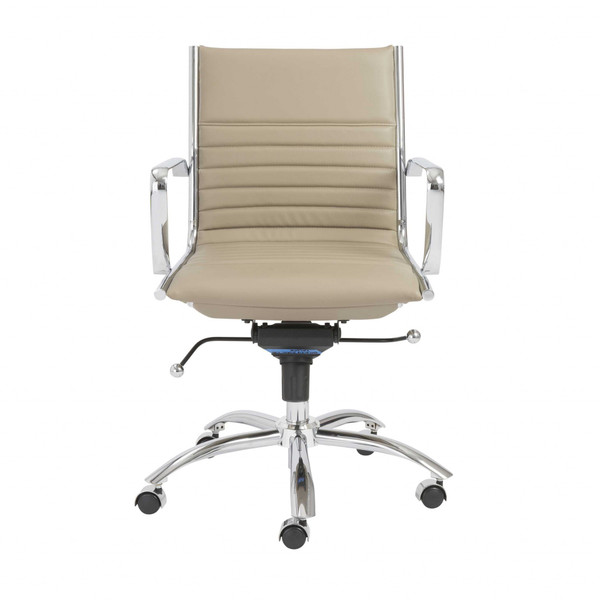27.01" X 25.04" X 38" Low Back Office Chair In Taupe With Chromed Steel Base 370536 By Homeroots