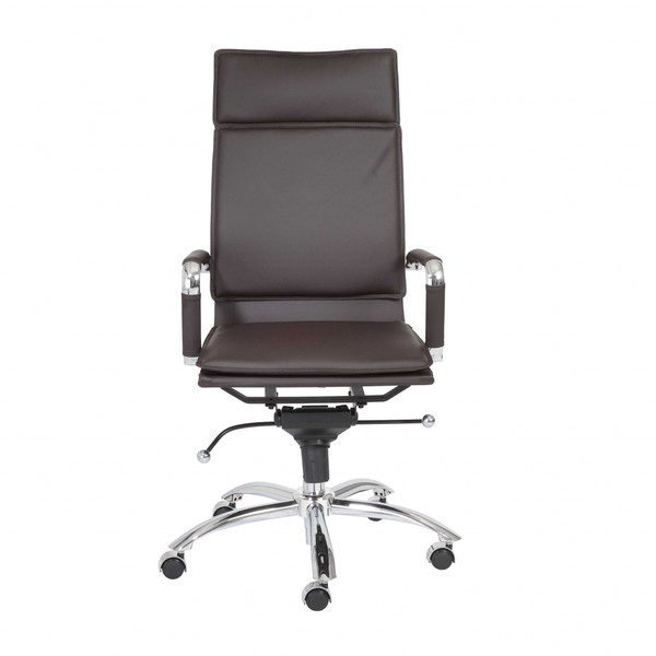 26.38" X 27.56" X 45.87" High Back Office Chair In Brown With Chromed Steel Base 370547 By Homeroots