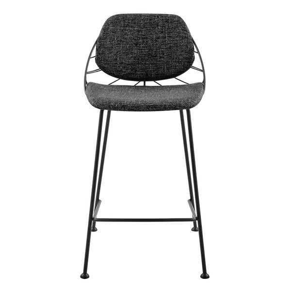Set Of Two Leaf Black Counter Stools 400570 By Homeroots