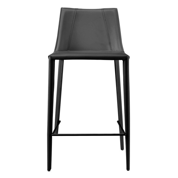 Rich Black Faux Leather Counter Stool 400599 By Homeroots