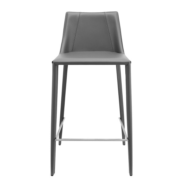Rich Gray Faux Leather Counter Stool 400602 By Homeroots