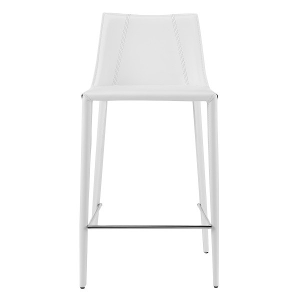 Rich White Faux Leather Counter Stool 400603 By Homeroots