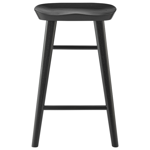 26" Black Solid Wood Counter Stool 400619 By Homeroots