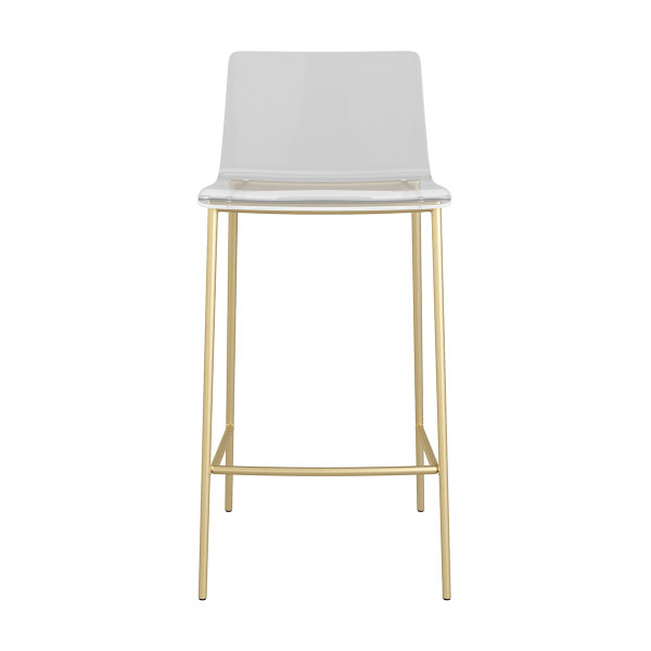 Set Of Two Contemporary Acrylic And Gold Counter Stools 400631 By Homeroots