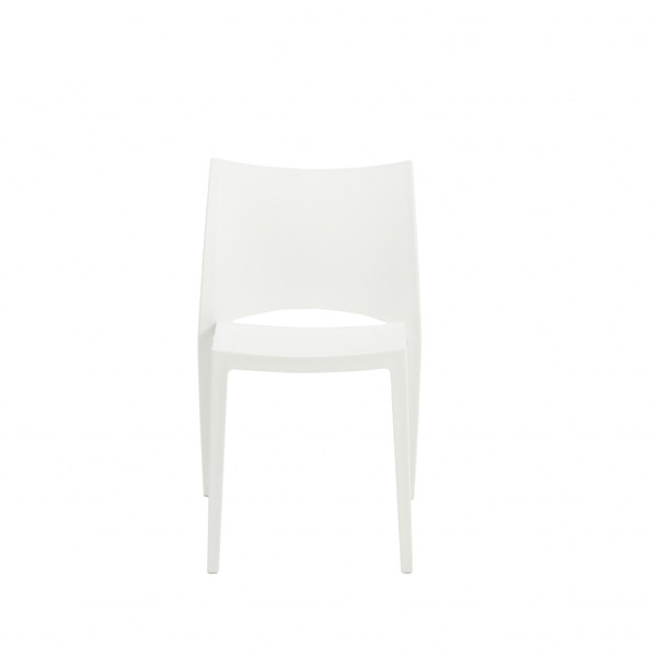 Set Of Two White Stacking Indoor Or Outdoor Chairs 400640 By Homeroots
