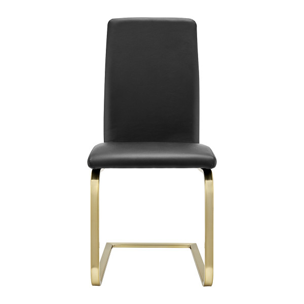 Set Of Two Mod Black And Gold Dining Chairs 400660 By Homeroots