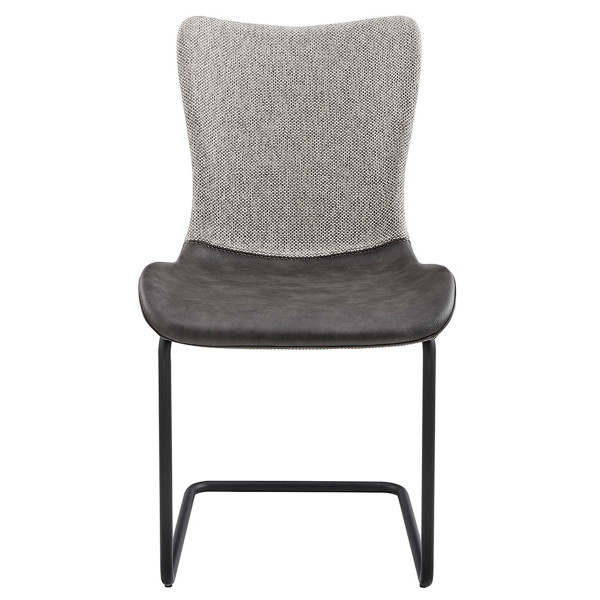 Set Of Two Gray Metro Mix Cantilever Dining Chairs 400692 By Homeroots