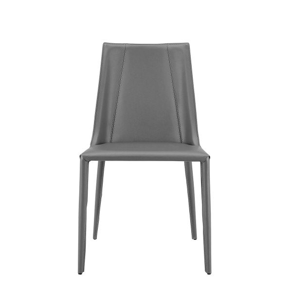 Sleek All Dark Gray Faux Leather Dining Or Side Chair 400696 By Homeroots