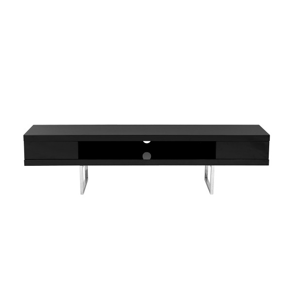 High Gloss Black On Chrome Tv Stand Media Center 400733 By Homeroots