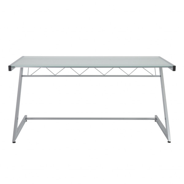 Contemporary Chrome And Frosted Glass Desk 400746 By Homeroots