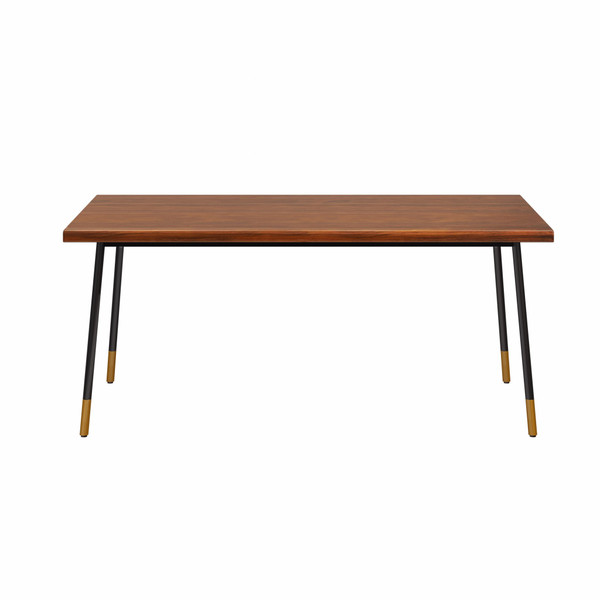 Brown Wood Dining Table With Black Steel Legs 400753 By Homeroots