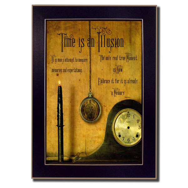 Time Is The Illusion Black Picture Frame Print Wall Art 404349 By Homeroots