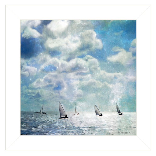 Sailing White Waters 1 White Framed Print Wall Art 404633 By Homeroots
