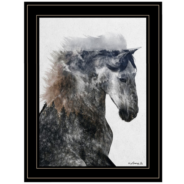 Proud Stallion 2 Black Framed Print Wall Art 405107 By Homeroots