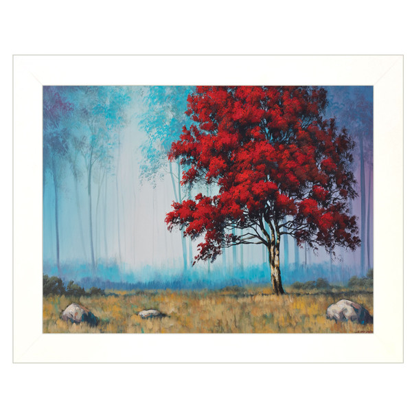 Red Tree 3 White Framed Print Wall Art 405597 By Homeroots