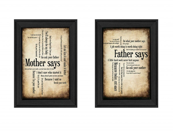 Set Of Two Parents Black Framed Print Wall Art 405639 By Homeroots
