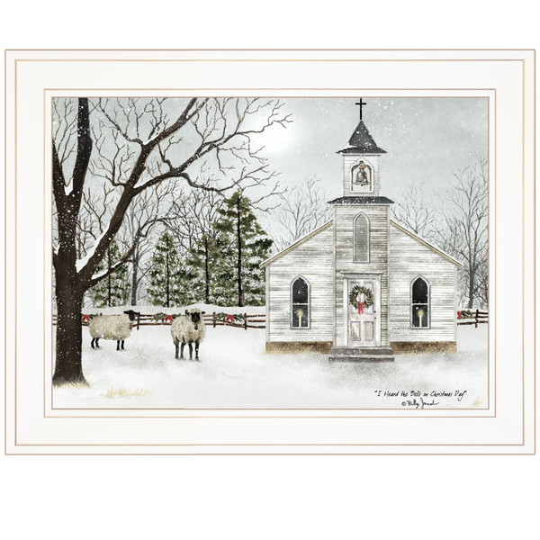 I Heard The Bells On Christmas 1 White Framed Print Wall Art 406315 By Homeroots