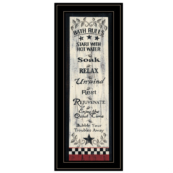 Bath Rules 5 Black Framed Print Wall Art 406522 By Homeroots