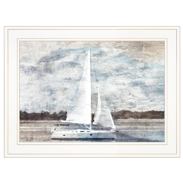 Sailboat On Water 2 White Framed Print Wall Art 406714 By Homeroots