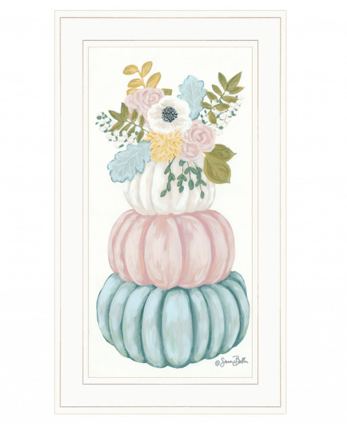 Floral Pumpkins White Framed Print Wall Art 407291 By Homeroots