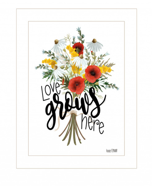 Love Grows Here 2 White Framed Print Wall Art 407649 By Homeroots