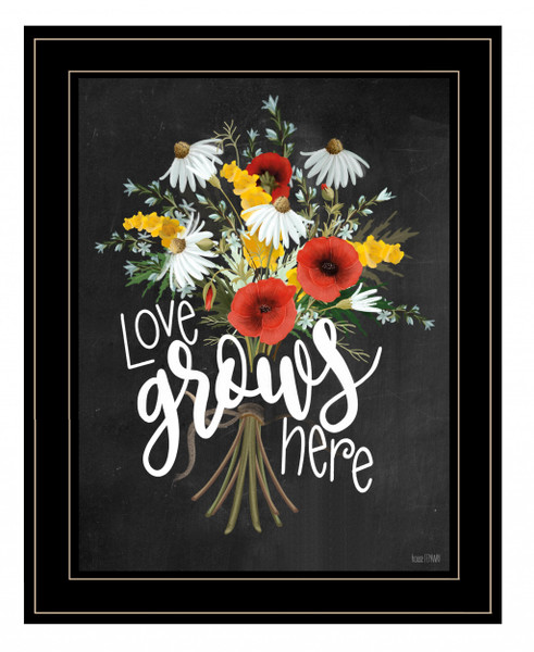 Love Grows Here 7 Black Framed Print Wall Art 407677 By Homeroots